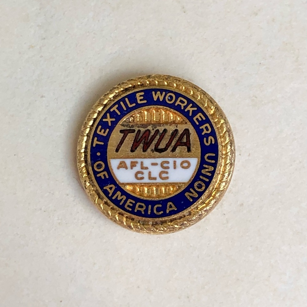 Vintage Textile Workers Union of America Gold Lapel Pin